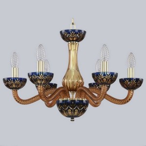Подвесная люстра 1309 1309/6/200 G Am/Amber-Blue/H-1I