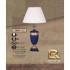Интерьерная настольная лампа 264R 264R/1 AQ COBALT/GARNET CERAMIC - CREAM SHADE